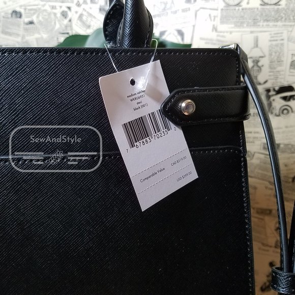 Kate Spade Staci Medium Satchel Black Crossbody Brand New - Picture 2 of 10